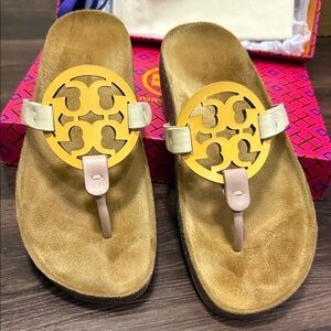 Tory Burch Yellow and Beige Sandals